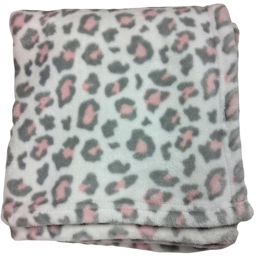 Duck Goose White Gray Pink Leopard Cheetah Print Baby Blanket Soft Fleece Lovey